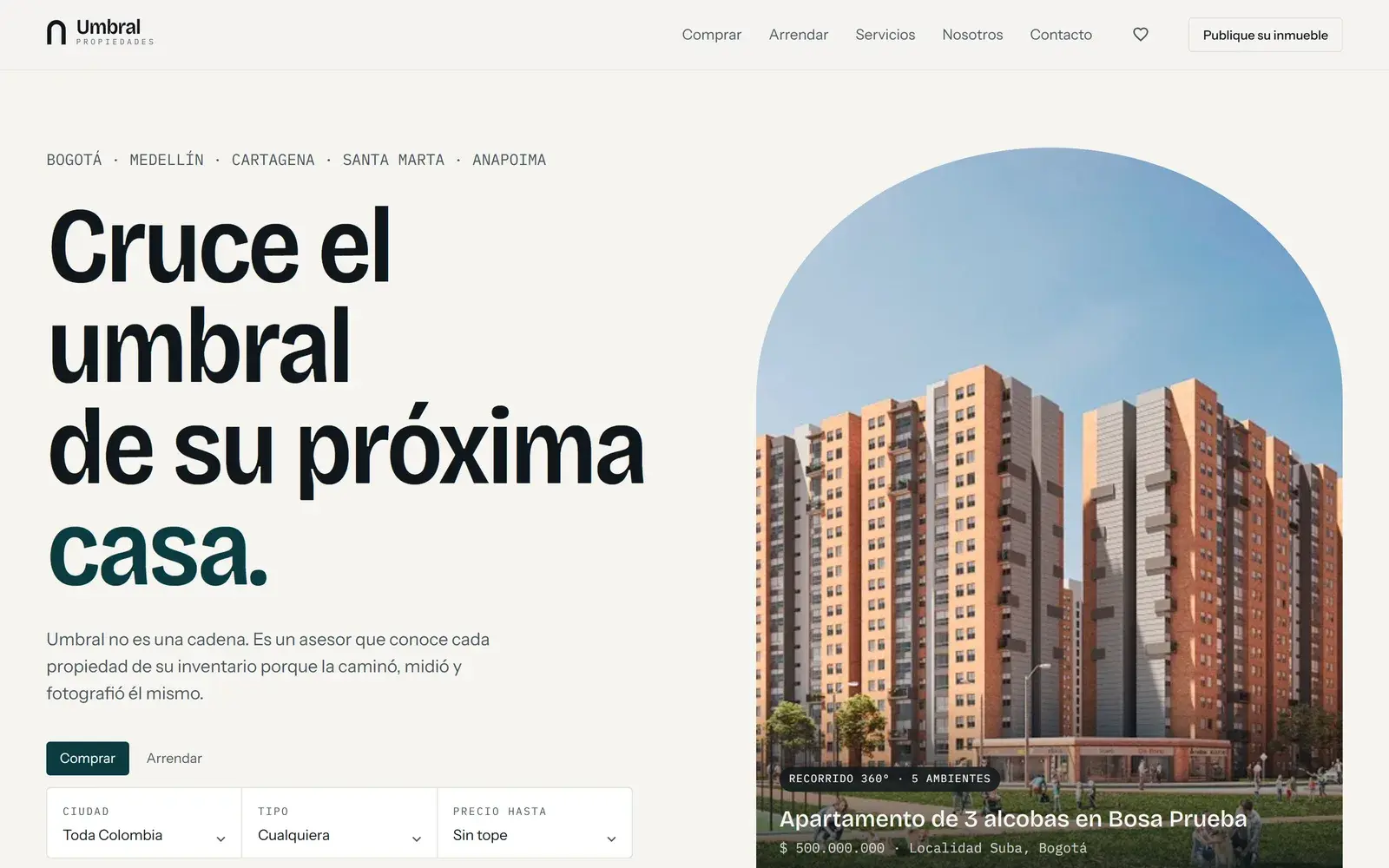 Portada del proyecto Umbral Propiedades